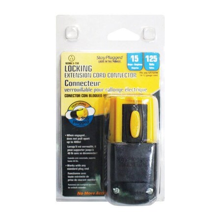 Stayplugged Commercial and Residential Plastic Extension Connector 5-15R 16-12 AWG 3 Pole 3 Wire Car FA-758R515